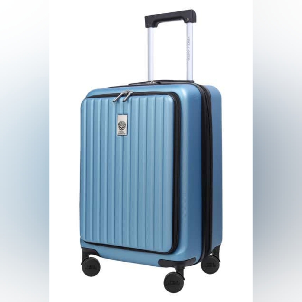 Vince Camuto Calla Expandable 20-Inch Spinner Carry-On Bag, One Size, BLUE
